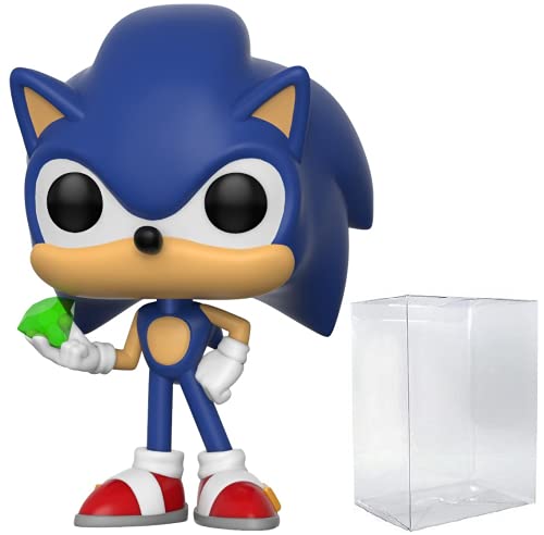POP Sonic, el erizo, figura de vinilo de Funko esmeralda (incluye funda protectora de caja compatible)