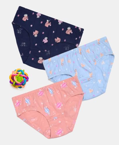 Image of Jockey SG01 Girls Super Combed Cotton Printed Panty with Ultrasoft Waistband (Pack of 3)