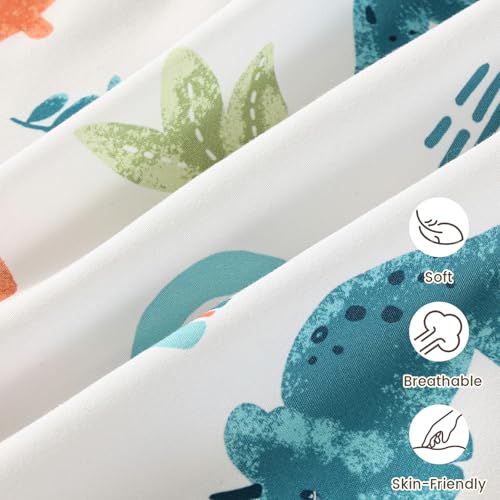 Image of david's kids 3 Pack Fitted Crib Sheets, Ultra Soft Breathable Comfortable Baby Sheet Set for Boys Girls Neutral, 28x52 Inch Fits Standard Crib and Toddler Mattresses, Dinosaur Blue