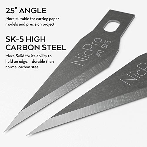 image for Nicpro 240 PCS Hobby Blades Set SK-5, Art Utility #11 Blades Refill Cu