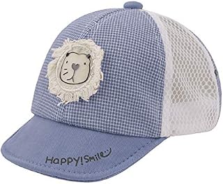 Babies Lovely Cartoon Peak Cap Toddlers Breathable Cotton Mesh Sun Hats Anti-UV Supple Brim Visor Hats Baseball Caps for 6-12M Girls Boys