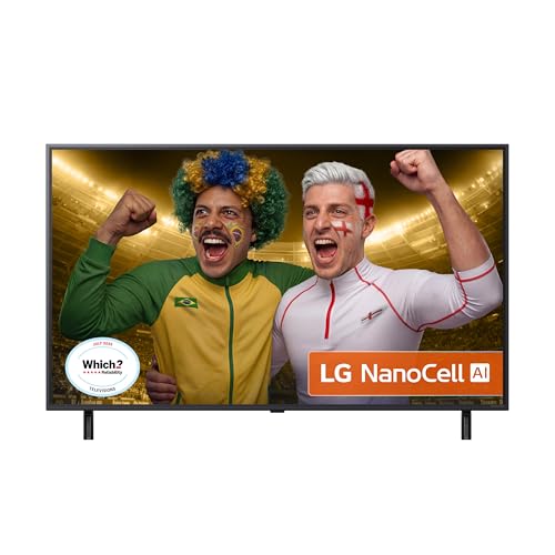 LG 50NANO90A6B, 50 Inch Nano AI 4K Smart TV, webOS 25 Platform, AI Concierge, Alpha 7 AI Processor 4K Gen8, Game Optimiser, ALLM, 60 Hz, Energy Class F, 2025