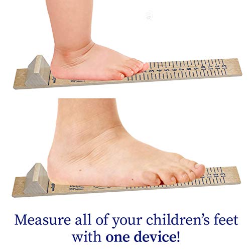 Infant and Toddler Shoe Sizer: Foot Measuring Device for Kids- Wood, Size 0-13 US - Thumbnail 7