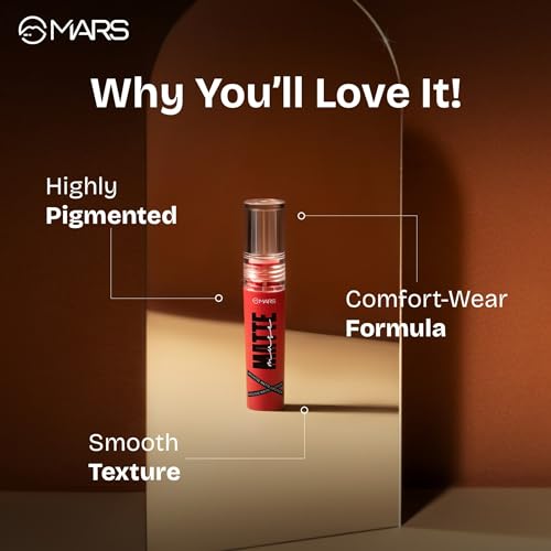 Image of MARS Matte Muse Mousse Lipstick (3ml) (14-RUNWAY QUEEN) with Doe-Foot Applicator | Highly Pigmented | Smooth Texture | Hydrating Formula | Blurry Lips Effect (Pack of 2)
