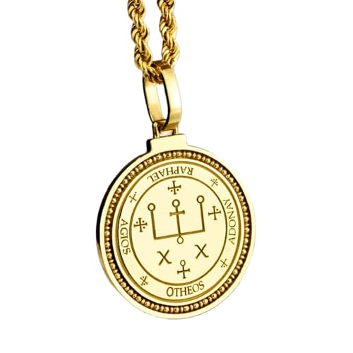 Pendentif rond Berlin en argent 925 gravé LKBEADS avec collier câble de 45 cm