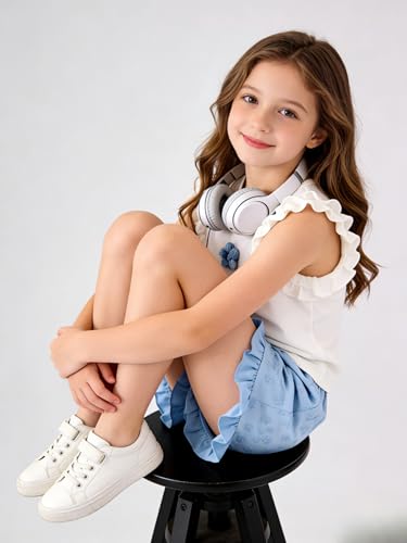 Image of Ayzozuy Kid Girl Clothes Shorts Set 2 Piece Outfits Summer Casual Short Sleeve Top and Shorts Set for Girls 4-7