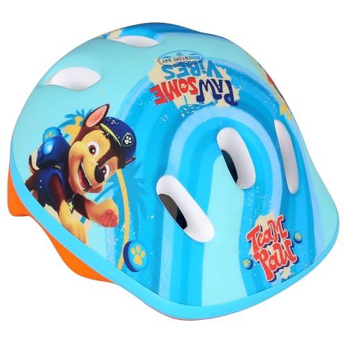 Psi Patrol Chase Marshall Kolorowy kask rowerowy dla dzieci, chłopięcy, regulowany 44-48 cm (Błękitny)