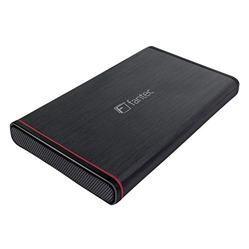 FANTEC 225U3-6G Case per Dischi Rigidi Esterni SATA I/II/III da 6,35cm (2,5) o SSD, Supporta SATA III 6G, USB 3.0 Superspeed, Alloggiamento in Alluminio, Nero