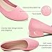 AISFAES Women Pumps Low Chunky Rounded Toe Heels Healed Dress Pumps Elegant Wedges Working Shoes(Pink,US8)