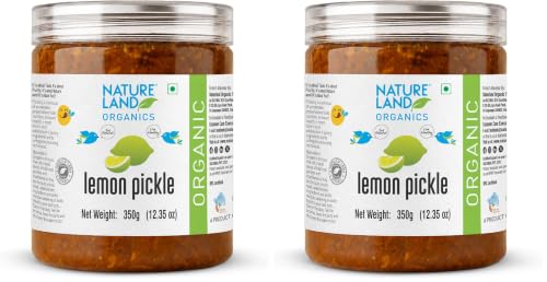 Image of Natureland Organics Lemon Pickle 350 Gm - Organic Healthy Pickles (Pack of 2)