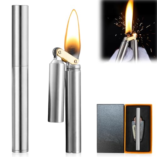 Vegena Antorcha vintage – Wheel Petróleo, resistente al viento, encendedor de queroseno Nunchaku, plegable y portátil, con caja de regalo