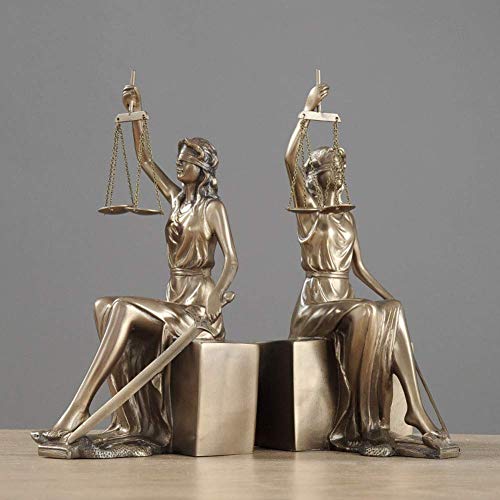 Serre-livres statue de justice figurine bronze décoration bureau