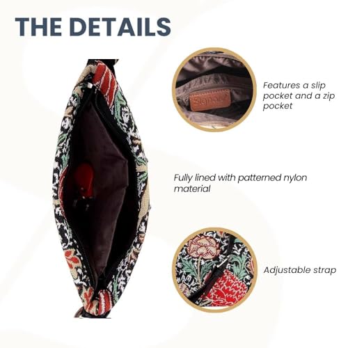 Image of Signare Tapestry Crossbody Bag Sling Shoulder Purse for Women
