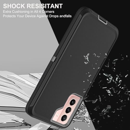 YKHJKLEC for Samsung Galaxy S21 Case, ONLY, [NOT FIT Galaxy S21 Plus/S21 Ultra/S21 FE], Military Grade Case with 2Pcs Tempered Glass Screen Protector & 1Pcs Camera Lens Protector (Black/Grey) by YKHJKLEC - Used condition - Image 5