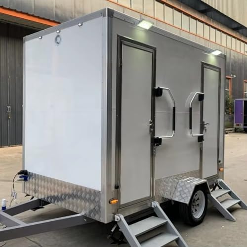 Glamping at Music Festivals: Combining Luxury and Live Events 6 Modern Mobile Toilet Trailer with Flush Toilet and Urinal - Portable Bathroom for Outdoor Weddings and Music Festivals - Mobile Bathroom Trailer with Ventilation for Parks and Recreational Areas