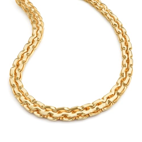 Vintage Braided Flat Chain Necklace, 23.6 Inch, 14K Gold Color