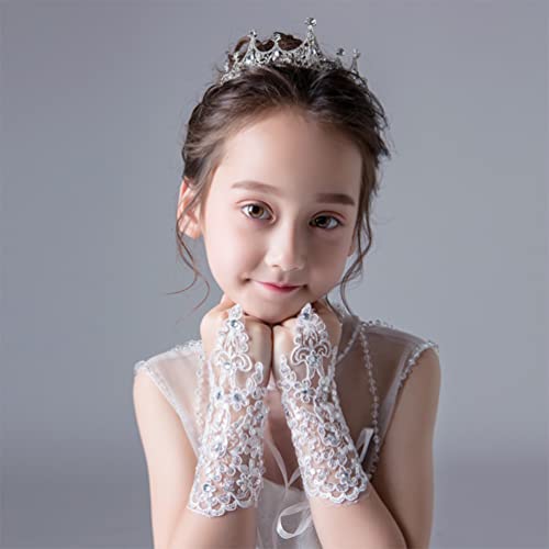 Dress Lace Gloves - Flower Girl Fingerless Lace Gloves for Wedding & Birthday Party2