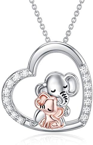 Sterling Silver Animals Necklace Cute Koala/Elephant/Fox/Monkey/Squirrel/Kangaroo/Cat/Dolphin/Sloth Pendant Necklace for Girlfriend Couples Sister Daughter Mother Birthday Jewelry Gifts