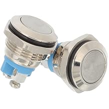 Angoily Wired Doorbell Button Replacement 2 Pack, Nickel Plated Copper Push Button for Door Bell Ringer Kit, Universal Round Surface Mount Doorbell with Screw Terminals, Silver