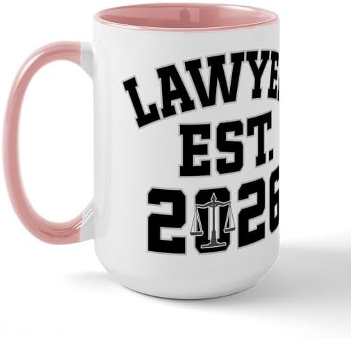 CafePress Lawyer Est 2026 Law School Graduate 15 oz (444 ml) Ceramic Coffee Mug