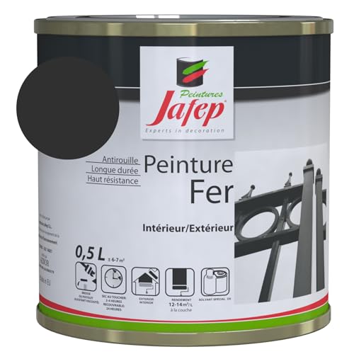 Jafep Peinture fer antirouille gris anthracite 0,5 L