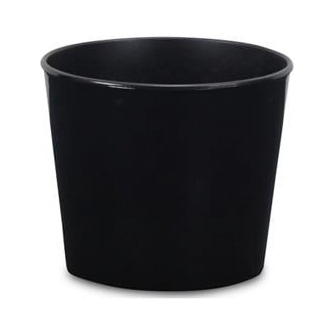 6 in. Round Tapered Recycled Plastic Planter Black