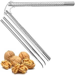 Artcome 3 Pcs Nutcracker Stainless Steel Nut Cracker Set including 1 Nut Cracker and 2 Picks