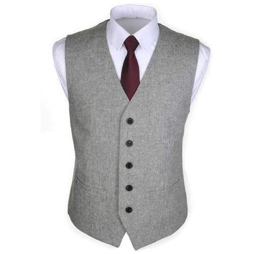 Men's Wool Suit Vest – 5-Button Formal Waistcoat With 2 Pockets Slim Regular Fit For Business & Wedding4