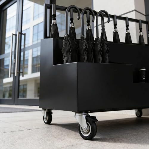Porte-parapluies multi-compartiments durable avec bac de récupération - 6