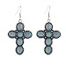 Cross Design Beads Stone Earring Vintage Large Earrings