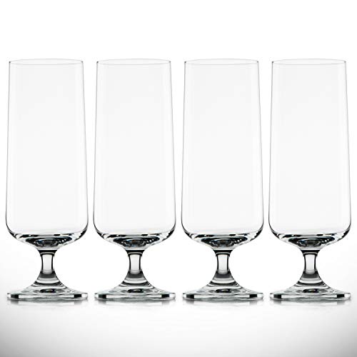 Craft Beer Glasses-Pilsner Glasses-Nucleated for Better Head Retention, Aroma and Flavor (4 Pack)-Handsomely Designed, Crystal Glass 12oz Craft Beer Glass for Beer Drinking Enhancement- Beer Enjoyment - Thumbnail 5