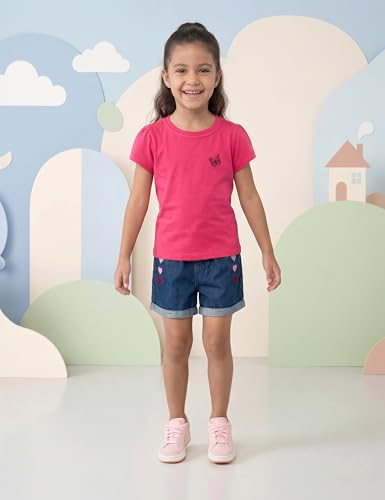 Image of Amazon Brand - Symbol Girls 100% Cotton Solid Half Sleeves T-Shirt | Regular Fit | Age 2-14 Years (Pack of 2)