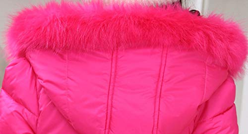 Srvnfbkt Girls Winter Coats Down Jacket Hooded Snowsuit Puffer Parka Overcoat Outerwear With Fur Hood (Rose, 7-8 Years) #TOP4