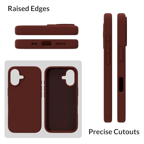Image of SPRIG Compatible with iPhone 16 Premium SilkTone (Liquid Silicone) Back Cover Drop Tested Shock Proof Mobile Case for Men, Women, Boys and Girls with Camera Protection (Dark Brown)