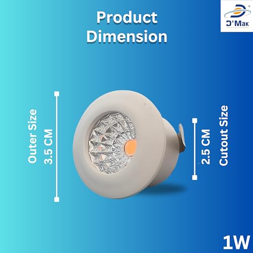 Image of D'Mak 1 Watt Round LED Button COB Pink Focus Light for POP /Recessed Lighting (Pink, Pack of 4)