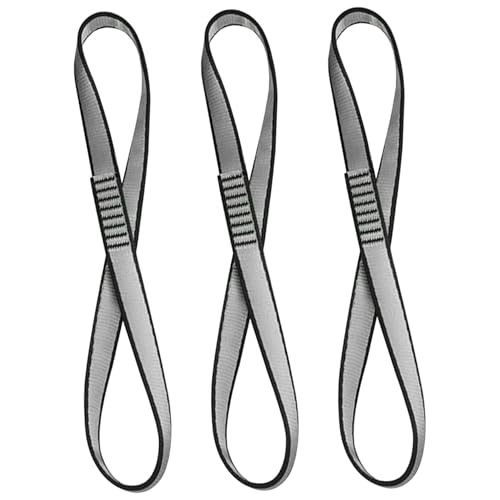 Pesoncarl 3Pcs Climbing Sling, Polyester Climbing Aider 21.6KN Heavy Duty Rock Sling Runner Webbing Straps for Outdoor, Rappelling, Swing, Yoga Hammock