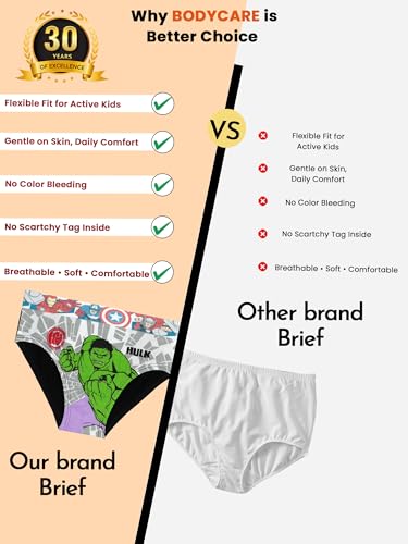 Image of BODYCARE Boy's Cotton Printed Brief Pack of 4 Print Suitable for All Day Wear with Ultrasoft and Durable Waistband for Rash Free Experience (Color & Print May Vary)