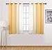Produktbild SWECOMZE Voile Gardinen Vorhang halbtransparent mit Ösen in Leinenoptik Gardinen Schals Dekoschals für Wohnzimmer Schlafzimmer Kinderzimmer, 2er Set (Gelb,H 160 x B 132 cm)