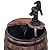 Outsunny 23" H Outdoor Water Fountain Wood and Metal Rustic Apple Barrel Pump Garden Decor for Outside Backyard