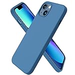 ORNARTO Compatible with iPhone 13 Case 6.1, Slim Liquid Silicone 3 Layers Full Covered Soft Gel Rubber Case Cover 6.1 inch-Blue