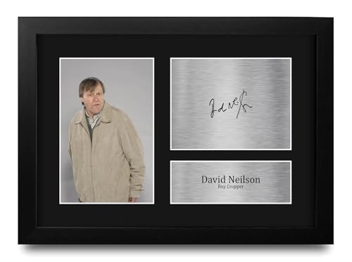 Foto firmada de David Neilson Coronation Street el regalo A4 enmarcado perfecto de Roy Cropper