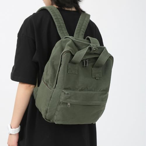 Image of MaxxCloud Vintage Denim Laptop Backpack Casual Canvas Daypack Handbag Purse Lightweight Rucksack Shoulder Bag