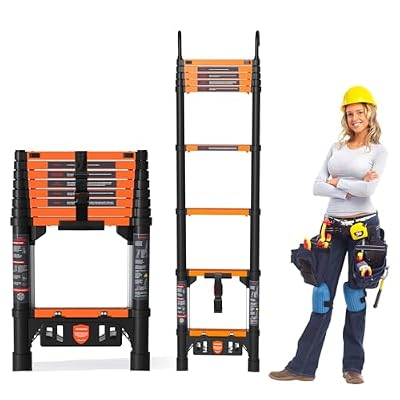 Telescoping Ladder?8.5FT Extension Ladder?One-Step Collapsible, Aluminum Ladder for RV Home Outdoor, 330lbs Max Capacity