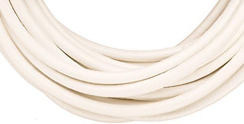 Full-Grain Leather Cord, 3mm Round White 5 Yard