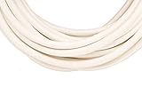 Full-grain leather cord, 3mm round white 5 yard