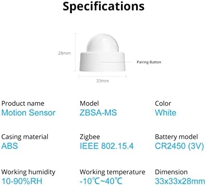 WOOLLEY ZigBee Motion Sensor, Wireless Mini Motion Detector Sensor Detect Motion Send Alerts or Trigger Lights to Turn on, Batteries Included, Woolley Zigbee Bridge Must Required