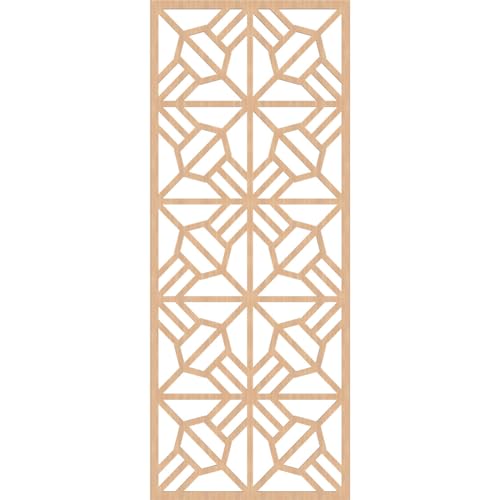 Image of 25 3 /8 inchW x 64 3 /8 inchH x 1 /4 inchT Auburn Decorative Fretwork Wood Wall Panels, Hickory