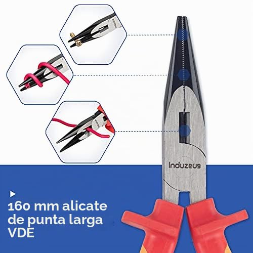 Juego de herramientas aisladas VDE de 14 piezas con pinzas de electricista y juego de destornilladores de electricista, probado hasta 10.000 voltios