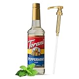 Jimoco® Syrup Pump Dispenser + Torani® Peppermint Syrup, 25.4 oz - Coffee Syrup Pump & Flavoring Bundle