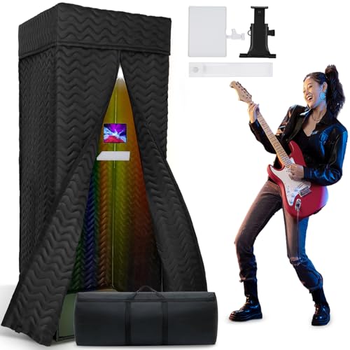 Portable Recording Booth with LED Light & Soundproofing